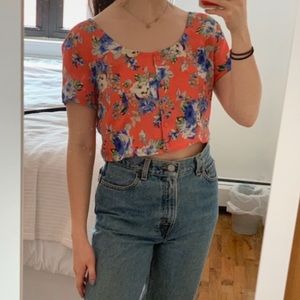 Urban outfitters lattice back crop top